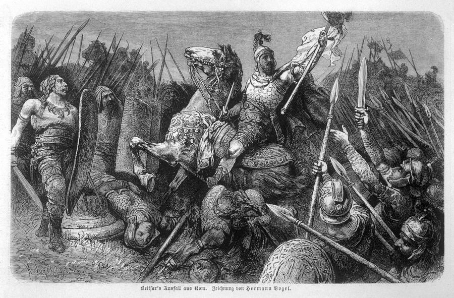 Byzantine General Belisarius, Having is a drawing by Mary Evans Picture Library